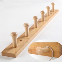 Hanging wall coat rack clothes wall adhesive hook solid wood hook bedroom rack hanging clothes hook free of punching