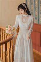 sandro moscoloni fugitive princess dress female 2021 autumn winter white high sense Palace style dress