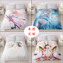 Customized two-dimensional anime bedding cartoon student dormitory single quilt cover sheets otaku beautiful girl bed cover kit