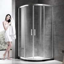 Jiu Mu whole bathroom arc fan-shaped tempered glass household partition toilet shower room M3891A-3A1-JMO
