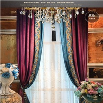 Sami curtains European-style American-style European-American flannel plain color high-end private custom villa luxury mansion multi-color optional