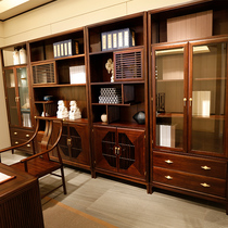 Only Huangming House Modern Fashion New Chinese style Wujin Wood Tenon Crafts Solid Wood Combination Study Bookcase