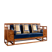 Bosen inheritance hedgehog red sandalwood (Pterocarpus erinaceus) three people sofa living room new Chinese style