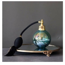 Good fruit & collection perfume bottle vintage peacock green with flash gold perfume bottle light luxury household decoration spray bottle