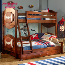 Himmengbao childrens furniture American solid wood furniture mother bed high and low bed double FB91030-3K1