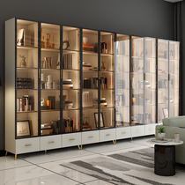 Fuyu light luxury glass door full-wall bookcase Great Nordic simple modern whole wall floor-to-floor study living room bookcase