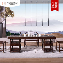 Nanyang Dick Heqi Modern Simple Office New Chinese Family Zen Solid Wood Tea Table Chair Set Combination