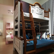 I love my home Full solid wood childrens bunk bed fence and pattern can choose eco-friendly paint
