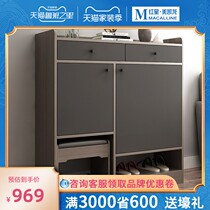 Muyue Nordic simple modern shoe cabinet entrance hall Hall Cabinet double door shoe rack cabinet with drawer locker wooden shoe rack