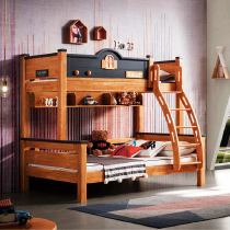 Forest cabin bunk bed Bunk bed Childrens bed Two-layer mother bed Bunk bed Multi-functional solid wood high and low bed
