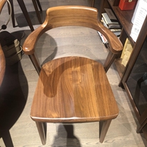 Mo Xia home simple dining chair North American black walnut solid wood dining table and chair Nordic simple log 1603 summer Port
