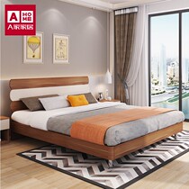 A furniture Nordic board bed modern simple Japanese small apartment rental room master bedroom double bed 1 8 meters spot
