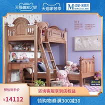Luoco Small Town Children Solid Wood Viaduct Bed 511 Sandwood Wood No Paint Hundred Mountain Viaduct Bed 1 m