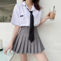 jk uniform skirt genuine women jk White shirt graduation class uniform Thai school uniform summer student college style set