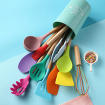 Non-Stick special silicone shovel does not hurt spatula household stir-fry shovel cooking spoon shovel high temperature soup spoon kitchenware set