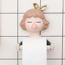 Cartoon cute bubble girl creative home toilet decoration Towel rack roll paper towel rack Toilet tissue box
