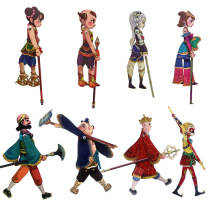 Childrens shadow puppet wooden Journey to the West character props doll Sun Wukong kindergarten handmade diy manual toy