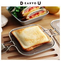 AUX Japan imported 304 stainless steel baking mesh homemade toast sandwich bread clip oven available baking mold