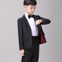 Boy suit suit Korean version of handsome three-piece piano performance suit British black suit flower girl dress spring and summer