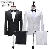 Suit mens art Test clothing mens suit white black best Man Group dress mens suit chorus performance