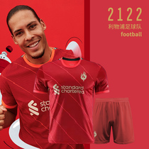 2122 season Liverpool red jersey training uniforms 11 Salah short sleeve football suit men