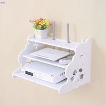 Projector shelf bracket set-top box wall hanging box non-perforated bedroom bedside wall shelf hanging wall