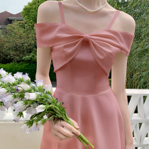 Pink Engagement Small Crowdwear Dresses Dresses Normal Daily Can Wear Bridesmaid Gown Back Door Toast Dress Light High End
