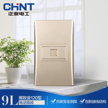 Zhengtai electric type 120 NEW9L safety steel frame wall switch socket gold telephone socket Zhengtai