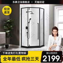 Dongpeng Diamond Shower door glass sliding door household dry and wet separation bathroom partition toilet custom bath screen