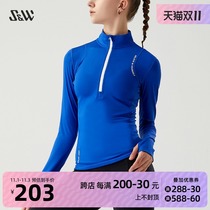 SW fitness clothing womens tide sports training yoga running sweat absorption quick-drying long sleeve T-shirt set tight jacket autumn