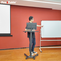 Lifting table standing office mobile computer desk training table podium speech platform Shopping Guide reception consultation table
