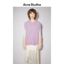 Acne Studios2021 Autumn New Ladies Purple loose knit sweater vest A60290-ADI