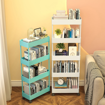 Bookshelf floor shelf simple bedroom movable cart under desk book storage narrow small finishing shelf
