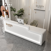 Modern and simple clothing store shop Small cashier Beauty salon bar counter Company reception desk Barber training counter