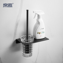 Stainless steel toilet brush no dead corner washing toilet brush wall hanging long handle Wall home toilet cleaning set