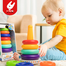 Jenga childrens educational rainbow tower ferrule 0-1 a 2-year-old infant early childhood six 8 eight 9 months baby toys