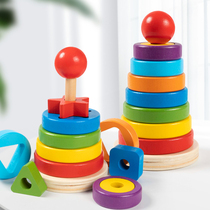 Baby toys Over 6 months babies and young children Building blocks puzzle force Montessori early education boy 1 year old Hannota stacking music