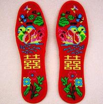 Cross stitch insole wedding cross stitch insole female self embroidered cross stitch shoe pad cloth child Mandarin duck play water cotton thread plus