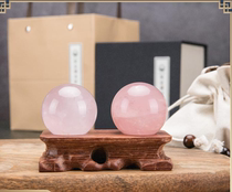 Pure natural pink crystal ball swing piece mute ball natural jade fitness ball holding the ball disc ball finger flexible tricks
