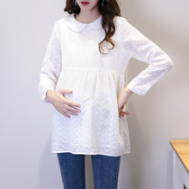 2022 Chunqiu Fashion Pregnant Woman Dress Doll with long sleeve blouse blouse A version of pure cotton T-shirt Fashion jersey