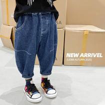 Baby jeans 2021 Autumn New Korean version of boys loose Haren pants small children small feet casual long pants
