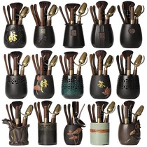 Tea ceremony six gentlemen combination whole set kung fu tea set spare parts bamboo tea tea clip tweezers solid wood quality