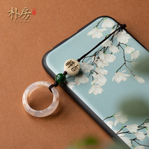 Cherry blossom agate safety buckle mobile phone chain lanyard ring buckle detachable pendant anti-fall mobile phone shell hanging key chain female