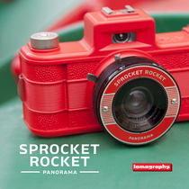 Sprocket Rocket wide angle wide view hole 135 film camera classic red ink black LOMO