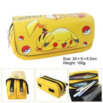 Pokemon pen bag Pokémon Pikachu large capacity stationery bag Anime student pencil box wallet