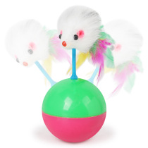  3 pieces of pet cat Tumbler Puzzle Cat ball Feather toy Kitten Funny cat stick Little mouse toy