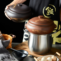 Black steam pot Commercial gas pot Casserole Yunnan Jianshui purple pottery steam pot Chicken steam pot Household gas pot Chicken steam pot