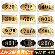 Jie Rui digital house number plate home dormitory hotel room number acrylic creative self-paste sign