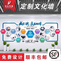 Corporate Culture Wall Company Decoration Creative Design 3d Stereo acrylic sticker Team employees Wind-picking photo customization