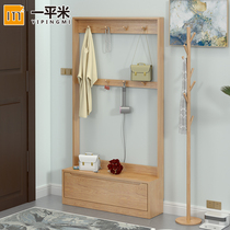 Solid wood to change shoe stool hanger hanger rack household door can sit in one stool in one stool wear shoelchair oak log